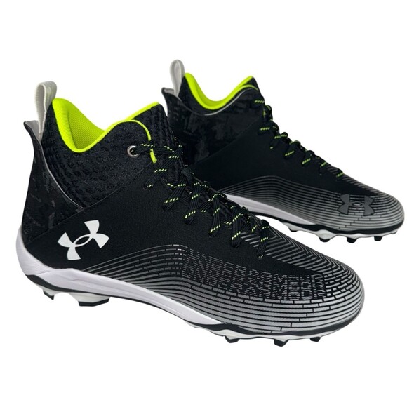 Under Armour Hammer 2.0 MC Mens Size 12 Football Cleats Black White Athletic New